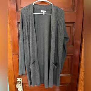Nine West Charcoal Open Front Cardigan